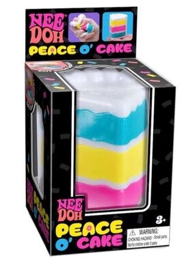 Peace O' Cake Soft Cloud Squish Toy - White, Blue, Yellow, Pink